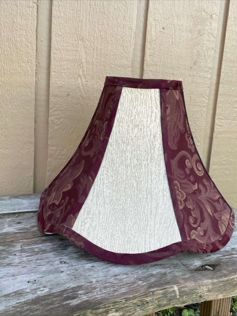 Burgundy & Ivory Tapestry Paneled Clip On Lamp Shade 11x13

