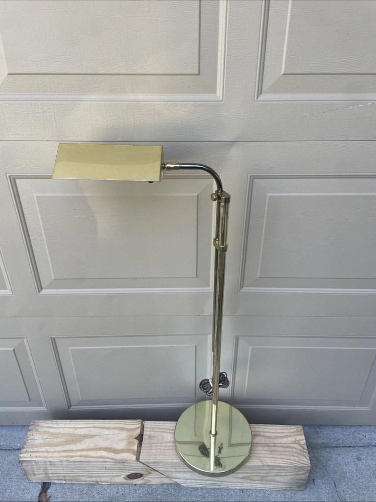 Vintage Mid Century Pharmacy Reading Floor Lamp MCM Adjustable Brass ALSY
