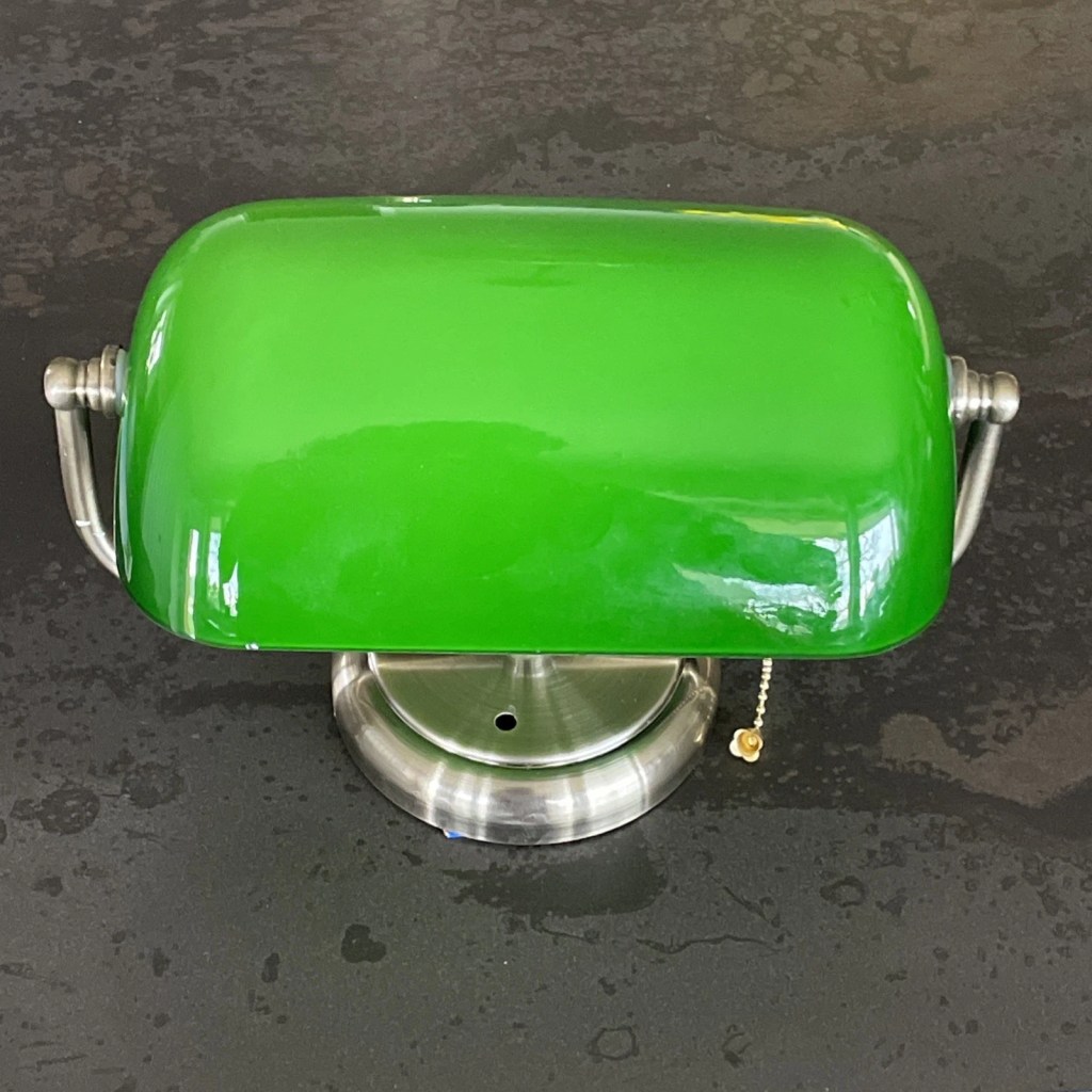 Vintage Underwriters Style Banker Desk Wall Mount Bass Wash Lamp Green Shade New
