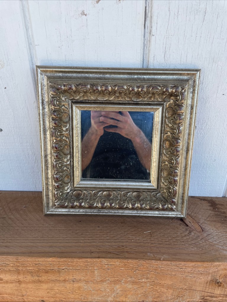 Vintage Accent Wall Mirror 12x12 Gilded Gold