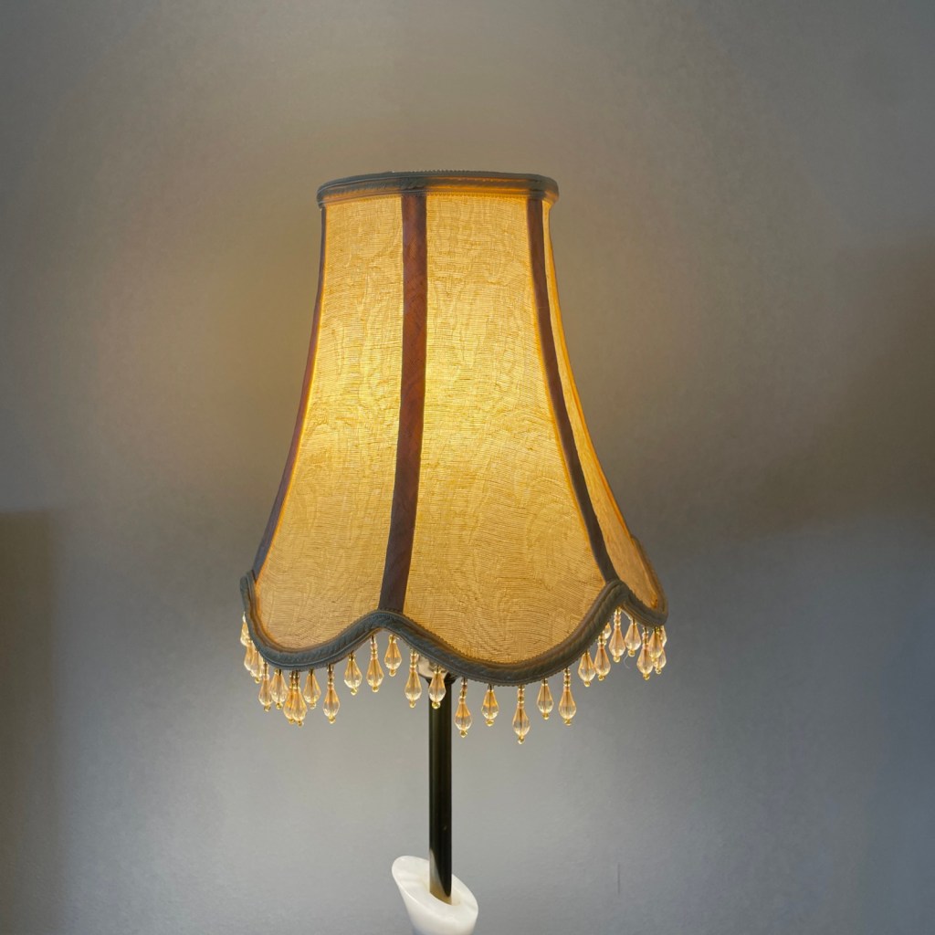 Victorian Art Deco Boho Style Floor Lamp Shade Long Beaded Tassels 9”x8”