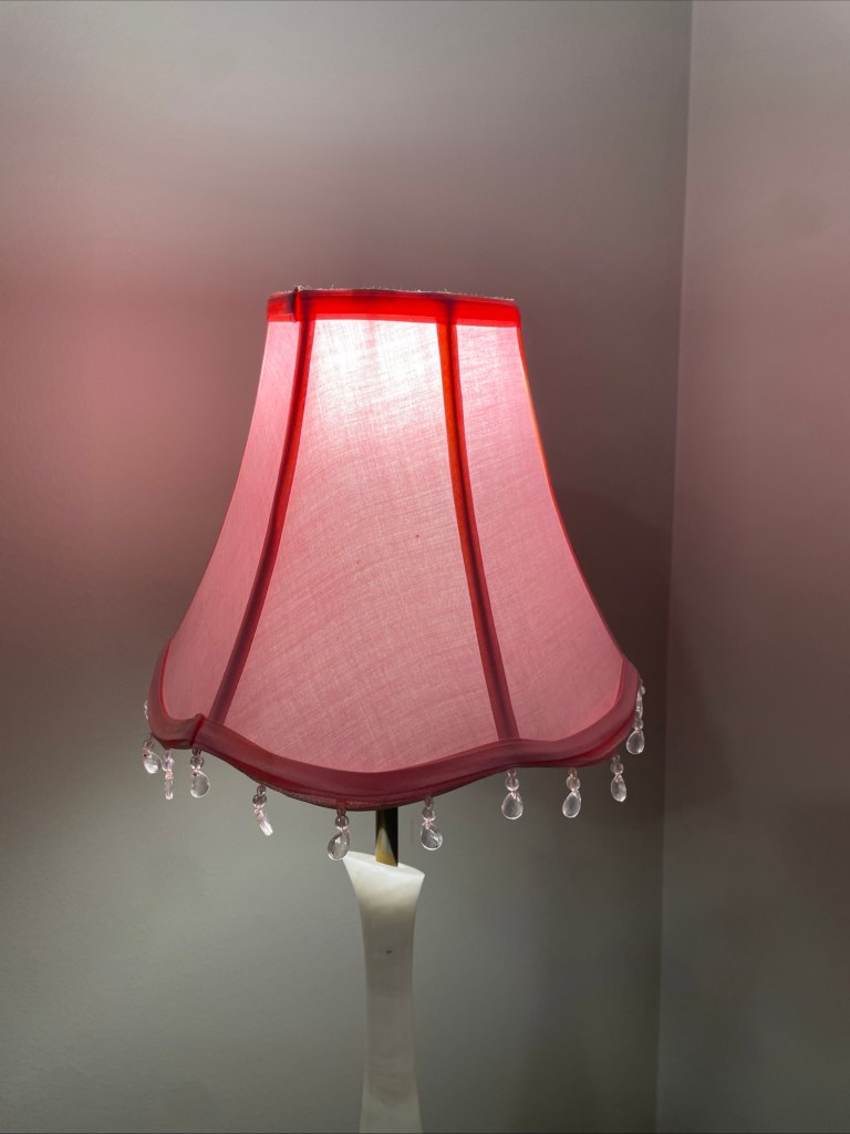 Solid Pink Bell Lamp Shade Long Pink Fringe Tassels 9x10